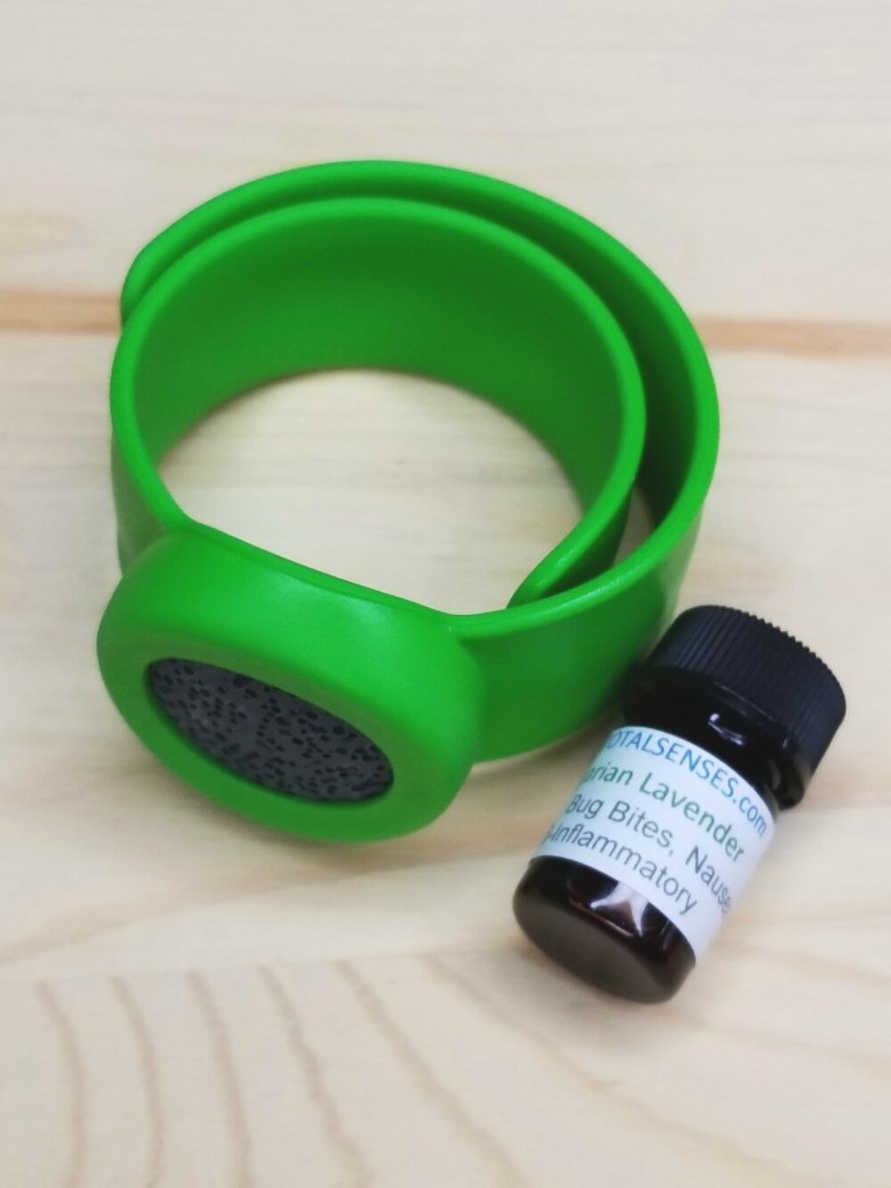 RESERVED Green Silicone & Black Lava Stone Slap Bracelet for Kids NEW